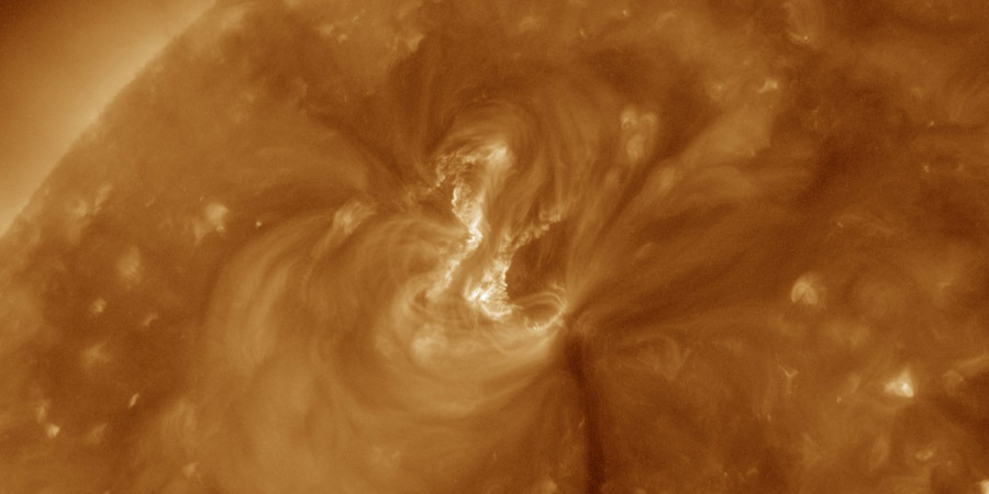 C1 solar flare and CME, glancing blow possible